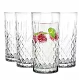 Glasmark Krosno Wassergläser Gläser Trinkgläser Set Longdrink Cocktail Gin Wasser Longdrinkgläser Cocktailgläser Trinkglas Wasserglas Spülmaschinenfest Transparent Mit Kristall Effekt 4 x 300ml