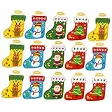 Milisten 20stücke Teiliges Weihnachtsstrumpf Bastelset Für Junge Mädchen Diy Filz Nähen Sicheres Und Langlebiges Material Pädagogisches Handarbeits-spielzeug Für Anfänger Präzise Verarbeitu