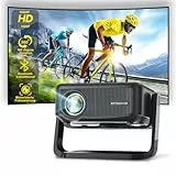 Mini Beamer 【360° Drehbarem Ständer & Auto Keystone & E-Fokus】FHD 1080P 22000LM Projektor mit WiFi6 und Bluetooth 5.2,70%Zoom ONOAYO abnehmbar Outdoor Heimkino Beamer Kompatibel mit Handy,PC,TV-Sticks