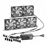 GDSTIME 5 x 120mm Lüfter 230V PC Ventilator 220V Gehäuselüfter 3000 U/min mit Netzstecker 4V -12V Geschwindigkeit Kontrolle Großer Luftstrom für PC Kühlung Belüftung new