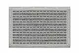 Home2Fashion PUR | GridClean XXL TPE-VC 100% Nachhaltig Fussmatte mit Textileinlage, Relief-Türmatte, Fußabtreter, Anthrazit-Metallic Oberfläche, Welcome@Home-Detail, Größe 70 x 46 cm, 284749