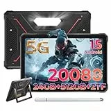 HOTWAV R9 Ultra 5G Outdoor Tablet Android 15, 11' 2K FHD+ Rugged Tablets, 24GB +512GB+2TB TF, Octa-Core 20080mAh 20W Schnellladung, 64MP+16MP IP68/IP69K Tablet Wasserdicht, Dual SIM 5G/5G WiFi/GPS/OTG