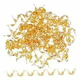 SEWACC 200 Stück Klapp Endkappen aus Eisen 4×7mm Perlenklemmen für Selbstgemacht Schmuckherstellung Sichere Verschlüsse für Armbänder Halsketten Kordelendkappen Zubehör