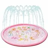 Anpro 172cm/68 Splash Pad, Sprinkler Wasser Spielmatte, Sommer Garten Wasserspielzeug für Baby, Kinder, Hund und Haustiere, Sommer Spielzeug für Kinder ab 2 3 Jahren und Haustiere