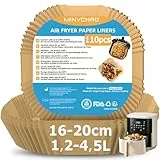 Backpapier für Heißluftfritteuse 1,2L-4,5L 110 Stück Airfryer Backpapier 16-20cm Für Philips Russell Tefal COSORI Midea Heißluftfritteuse