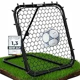 ELANI - Rebounder für Fußball 84x84cm mit einstellbarem Winkel & 4 Heringen - Fussball Rebounder mit stabilem Rahmen - Tornetz - auch für Handball & Volleyball - Fußball Trainingszubehör