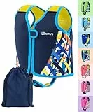 Limmys Premium Neopren Schwimmweste - Ideale Schwimmhilfe für Jungen und Mädchen - Extra Kordelzugtasche Inclusive, Europäische Marke, Verschiedene Größen (Dunkelblau, Groß)