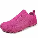 Barfußschuhe Damen Herren Breite Barfuss Schuhe Laufschuhe Zero-Drop Sohlen Zehenschuhe Traillaufschuhe Leichte Atmungsaktiv Fitnessschuhe Komfort rutschfest Straßenlaufschuhe Unisex(Rosenrot 40EU)