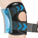 Lusenone Kniebandage für Damen Männer, Verstellbare Kniestütze mit Seitenstabilisatoren & Riemen, Kompressions Bandage Knie for Meniskusriss, Arthrose, ACL, Knieschmerzen, Laufen, Joggen, Sport