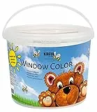 KREUL 40151 - Window Color Power Pack Bär, 8 x 125 ml Fensterfarben, inkl. Konturenfarbe schwarz, für kreative Kinder, 2 verschiedene Folie, Feindüse und Motivvorlagen