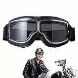 Motorradbrille PU Leder Sonnenbrillen Retro Radbrille Helmbrille Fliegerbrille Winddicht Motorradbrille Herren Crossbrille Motocrossbrille Verstellbare Für ATV Bike Motocross Brille Schutzbrille
