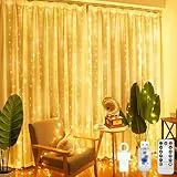 CNMTCCO 2mx2m Lichtervorhang Warmweiß,200 LED lichterketten Vorhang Innen, 8 Modi LED Lichterkette,hängend USB Lichtervorhang,Lichterkette für Innen Outdoor, Zimmer, Party, Balkon deko, Weihnachtsdeko
