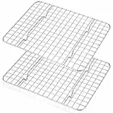 HaWare Abkühlgitter 2er Set, Edelstahl Kuchengitter Auskühlgitter, Rechteckig Backgitter für Backen/Kühlen/Braten/Grillen, 29,8x22,8x2cm, Spülmaschinenfest