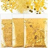 BOOMTOP 50g Glitzer zum Basteln Sterne Gold Glitzerpulver Fein/Pailletten Weihnachten Basteln Kerzen Glitter Pulver Glitzer Glitzerpuder für Nägel Gesicht Kartenbasteln Handwerk Nagelkunst