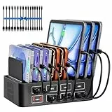 USB Ladestation,16-Port 150W Ladegerät Power Adapter, mit verstellbarem abnehmbarem Trenner, USBC netzteil Hub, kompatibel mit iPhone 16/15, Samsung Galaxy S25/S24, Google/Tablets/andere USB-Geräte