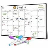 Smart Panda magnetisches Whiteboard und Kühlschrank-Kalender - ideal, um organisiert zu Sein - Ideal für Monatsplanungen, Veranstaltungseinträge und Ferienpläne - in Italienischer Sprache