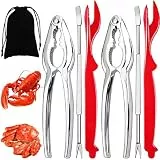 Artcome Artcom 7-teiliges Meeresfrüchte-Werkzeug-Set – 2 Krabben-Knallbonbons, 2 Hummer-Schaler, 2 Krabbengabeln, 1 Aufbewahrungstasche