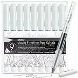 Ohuhu Flüssigkeit Fineliner Zeichnung Stifte 9 Größen Fineliner Stifte Pigment schwarze Tinte Mikro Stifte glattes Schreiben für Zeichnung Schreiben Skizzieren Journaling für Künstler Anfänger
