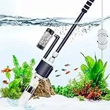 AQQA Aquariumreiniger, DC 2300 l/h, verstellbarer Wasserfluss, elektrischer Kiesreiniger, Aquarium-Kiesreiniger mit 34 W, mit dreifacher Filtration für Wasserwechsel, Sand, Waschwasserzirkulation
