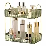 CESTATIVO Make up Organizer, Kosmetik Organizer, Beauty Organizer, Hautpflege Organizer für Badezimmer (2 Schichten, Grün)