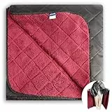 ACUSHLA wasserdichte Fleece-Decke, Campingdecke für kaltes Wetter, Outdoor, Strand, Picknick, Stadion, Fußball, Auto, isoliert, Winddicht, sandfest und maschinenwaschbar, 145x 200 cm (Rot)