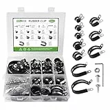 EXLECO 136 pcs Kabelschellen zum Schrauben Kabelklemmen Edelstahl Kit Gummi P Clips Rohrschellen mit Gummieinlage Rohrklemme für Leitung Draht Rohr 6mm 8mm 10mm 13mm 16mm 19mm 25mm 32mm 38mm 45mm