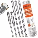 BAUBECK SDS Plus Bohrer Set für Beton [5tlg - 5-10 bis zu 160mm lang] - Langlebig und Robust aus 40CR Stahl für Präzise Ergebnisse - Bohrer Set Beton Schlagbohrer SDS Bohrer Stein Betonbohrer