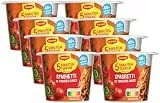 MAGGI 5 Minuten Terrine Spaghetti in Tomaten-Sauce, leckeres Fertiggericht mit Instant Nudeln, Pasta-Snack in fruchtiger Sauce, vegetarisch, 8er Pack (8 x 60g)
