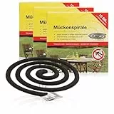 com-four® 30x Antimücken-Spiralen mit Ständer - Rauchkreisel gegen Mücken, Moskitos und andere Insekten ideal für Balkon, Terrasse, Garten und Camping - Mückenschutz (30 Stück - Spirale schwarz)