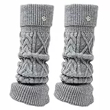 Andiwa Stulpen für Damen Mädchen aus Wolle Beinstulpen Gestrickte Beinlinge Leg Warmers Beinwärmer Flexibel Warme Kniewärmer Stiefelstulpen Langer Stulpensocken Beinwärmer (Grau, 40CM)
