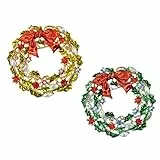 TENDYCOCO Tendycoco Weihnachtsbrosche Damen 2 Stück Girlande Broschen Mit Rhinestone Tropft Öl Bogen Design Legierung Anstecknadeln Für Weihnachten Geburtstag Schmuck