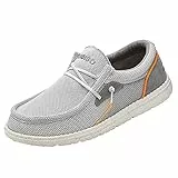 FUSHITON Herren-Schlupfschuhe zum Hineinschlüpfen, Wanderschuhe, Sneakers, leger, Netzstoff, für den Außenbereich, leicht, Grau 501, 46 EU