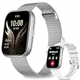niolina Smartwatch Damen Herren mit Telefonfunktion, 1.75' HD Touchscreen Fitness Tracker Smartwatch mit 120+ Sportmodi, Herzfrequenz, SpO2, Schlafüberwachung, IP68 iOS & Android (Silber)