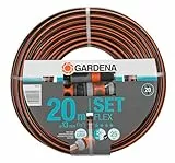 Gardena Comfort FLEX Schlauch 13 mm (1/2 Zoll), 20 m mit Systemteilen: Formstabiler, flexibler Gartenschlauch mit Power-Grip-Profil, aus hochwertigem Spiralgewebe, 25 bar Berstdruck (18034-88)