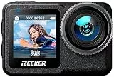 iZEEKER Action Cam 4K 20MP, 40M Wasserdicht Unterwasserkamera, 12M Wasserdicht ungeschützt, Vlog Camera mit 2,2 Zoll Touchscreen, EIS, 5G WiFi, Integrierter 1600mAh Akku und 64GB Speicher, Zubehör