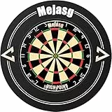 Mejasg Profi Dartscheibe Sisal mit PU Dartscheibe Surround, Sisal Dartscheibe Outdoor mit 6 Dartpfeile aus Metall und Abnehmbaren Zahlenring, Klassische Dartboards Dartscheibe Set für Erwachsene