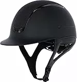 Covalliero Reithelm Eclipse, Disc-System, ERT-System, Belüftungssystem, ABS-Helmschale, Geprüft nach EN1384:2023, Glitzerapplikation, Edles Schwarz-Matt, S/52-56cm