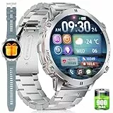 Smartwatch Herren mit Telefonfunktion,1,73 Zoll AMOLED Fitnessuhr mit Bluetooth 5.3,100+ Sportmodi,Gesundheitsüberwachung,5ATM Wasserdicht,7 Tage Akkulaufzeit,Outdoor Fitness Sportuhr für Android iOS