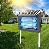 Anysun Solar Insektenvernichter, 4500V Mückenlampe Außen mit 4000mAh Akku, USB wiederaufladbar, IPX5, Dämmerungssensor, 3m Kabel, Insektenvernichter Elektrisch für Terrasse, Balkon, Garten, Camping