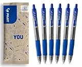 PILOT - 6er-Set G2 Plus - Tintenroller - Einziehbare und Nachfüllbare Gel-Tinte - Hervorragender Schreibkomfort - Blau - Mittlere Spitze
