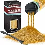 Halobios 180g Glitzer, Kosmetik Grad Feine Glitzer für Körper, Nagelkunst, Harz Handwerk, Schlamm, Malerei, Halloween Dekorationen & Karten Herstellung (Luxus-Gold)