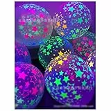 BoNene Ballons rosa 50 stücke Neon Glow Ballon Geburtstag Glow Party Supplies Fluoreszierende Ballons Jubiläum Glow Party Dekorationen Luft Helium Ballons Happy Birthday Ballon
