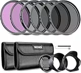 NEEWER 52mm Objektiv Filter Set: UV, CPL, FLD, ND2, ND4, ND8, Gegenlichtblende und Objektivdeckel Kompatibel mit Canon Nikon Sony Panasonic DSLR Kameras mit 52mm Objektiv