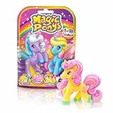 Craze Magic PONYS - Wunderschöne Ponys Spielzeug zu Sammeln, 18 Verschiedene Ponys Figuren zum Sammeln, Packung mit 1 - Pferde Mädchen Geschenk, Regenbogen