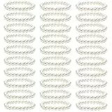 MOZAKA 30 Stück 6 mm/8 mm Kunstperlen-Armbänder für Damen, stapelbar, Stretch-Perlenarmbänder, simulierte Perlen, Armband-Set für Brautjungfer, Braut, Hochzeit, Party, Schmuck, Stein, Häma