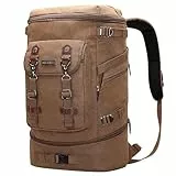 WITZMAN Vintage Canvas Rucksack Groß Reiserucksack Herren Convertible Reisetasche Laptop Rucksack Wanderrucksäcke (A568 Dunkelbraun)