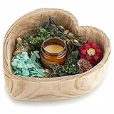 Hanobe Dekoschale Holzschale Deko Schale: Herz Schlüssel Schale Schlüsselschale Holz Tischdeko Herzform Groß Vintage Dekoschalen Gross Holzschalen Herbst Tisch Dekoration, 24cm