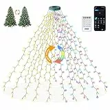 sylvwin 2M Weihnachtsbaum Beleuchtung,400 LED Lichterkette Weihnachtsbaum mit Ring,8 Modi,Smart App Kontrolle Christbaumbeleuchtung Innen für Weihnachtsdekorationen im Innen- und Außenbereich