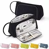 ONCCI Federmäppchen Federtaschen Teenager Mädchen Mäppchen Etui Stifte 3 Fach Pencil Case für Schule & Büro (Schwarz)