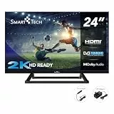Smart Tech 24HN01V3CA HD-LED-Fernseher 24 Zoll (60 cm) Triple Tuner Dolby Audio H.265 HDMI USB, Auflösung: 1366 (H) × 768 (V); 12-Volt-Ladegerät